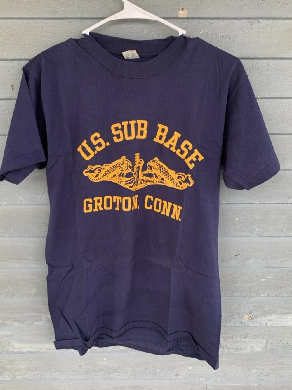 US SUB BASE Navy Youth Sz M Croton CT CONN military Made in USA T-shirt 60s RARE